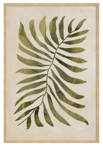 Green Botanical Framed Linen Artwork - 25.5" x 33.5"