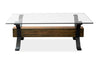 Newton 47.75" Coffee Table with Glass Top - Toasted Nutmeg | Table à café Newton de 47,75 po avec dessus en verre - muscade grillée