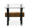Newton 26" End Table with Glass Top - Toasted Nutmeg | Table de bout Newton de 26 po avec dessus en verre - muscade grillée