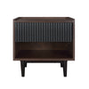 Manhattan Comfort Duane Modern Ribbed Nightstand with Full Extension Drawer - Dark Brown & Black|Table de nuit moderne Duane de Manhattan Comfort avec cannelures et tiroir à extension complète - brun foncé et noire