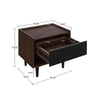 Manhattan Comfort Duane Modern Ribbed Nightstand with Full Extension Drawer - Dark Brown & Black|Table de nuit moderne Duane de Manhattan Comfort avec cannelures et tiroir à extension complète - brun foncé et noire