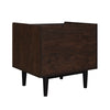 Manhattan Comfort Duane Modern Ribbed Nightstand with Full Extension Drawer - Dark Brown & Black|Table de nuit moderne Duane de Manhattan Comfort avec cannelures et tiroir à extension complète - brun foncé et noire
