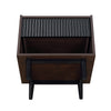 Manhattan Comfort Duane Modern Ribbed Nightstand with Full Extension Drawer - Dark Brown & Black|Table de nuit moderne Duane de Manhattan Comfort avec cannelures et tiroir à extension complète - brun foncé et noire