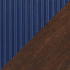 Manhattan Comfort Duane Modern Ribbed Nightstand with Full Extension Drawer - Dark Brown & Navy Blue|Table de nuit moderne Duane de Manhattan Comfort avec cannelures et tiroir à extension complète - brun foncé et bleu marine
