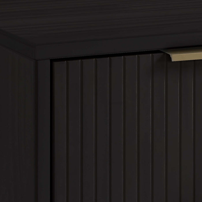 Manhattan Comfort Granville Modern Nightstand with 1 Full Extension Drawers - Black