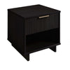 Manhattan Comfort Granville Modern Nightstand with 1 Full Extension Drawers - Black