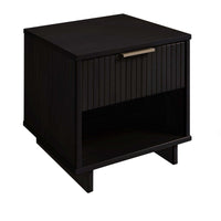 Manhattan Comfort Granville Modern Nightstand with 1 Full Extension Drawers - Black