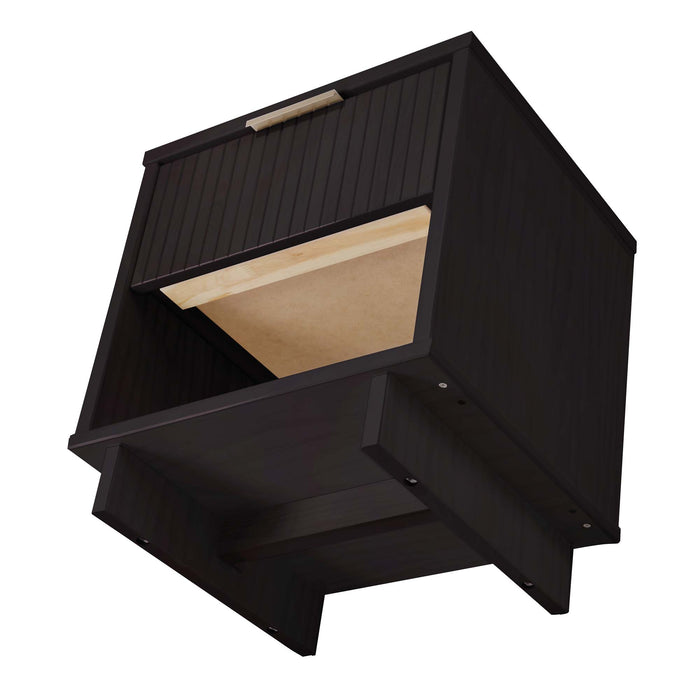Manhattan Comfort Granville Modern Nightstand with 1 Full Extension Drawers - Black