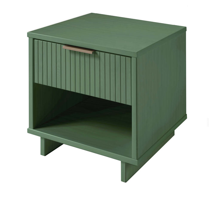 Manhattan Comfort Granville Modern Nightstand with Full Extension Drawer - Sage Green