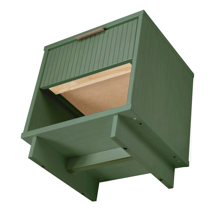 Manhattan Comfort Granville Modern Nightstand with Full Extension Drawer - Sage Green