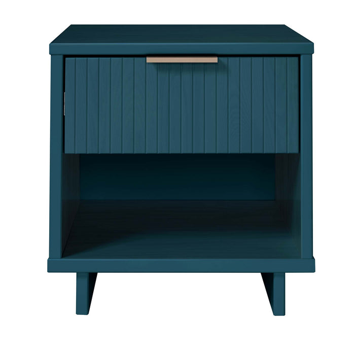 Manhattan Comfort Granville Modern Nightstand with Full Extension Drawer - Midnight Blue