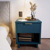 Manhattan Comfort Granville Modern Nightstand with Full Extension Drawer - Midnight Blue|Table de nuit moderne Granville de Manhattan Comfort avec 1 tiroirs à extension complète - bleu minuit