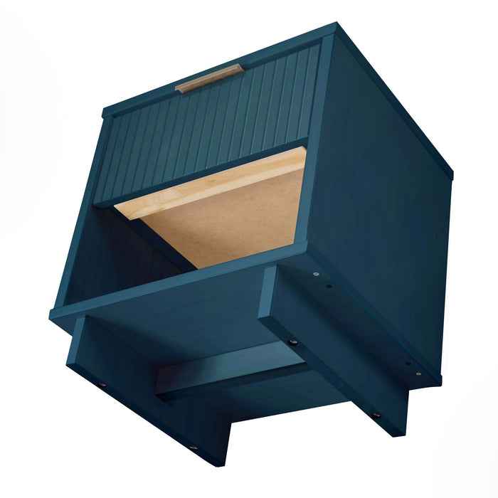 Manhattan Comfort Granville Modern Nightstand with Full Extension Drawer - Midnight Blue