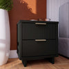 Manhattan Comfort Granville Modern Nightstand with 2 Full Extension Drawers - Black |Table de nuit moderne Granville de Manhattan Comfort avec 2 tiroirs à extension complète - noir