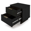 Manhattan Comfort Granville Modern Nightstand with 2 Full Extension Drawers - Black |Table de nuit moderne Granville de Manhattan Comfort avec 2 tiroirs à extension complète - noir