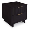 Manhattan Comfort Granville Modern Nightstand with 2 Full Extension Drawers - Black |Table de nuit moderne Granville de Manhattan Comfort avec 2 tiroirs à extension complète - noir