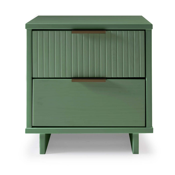 Manhattan Comfort Granville Modern Nightstand with 2 Full Extension Drawers - Sage Green