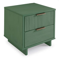 Manhattan Comfort Granville Modern Nightstand with 2 Full Extension Drawers - Sage Green