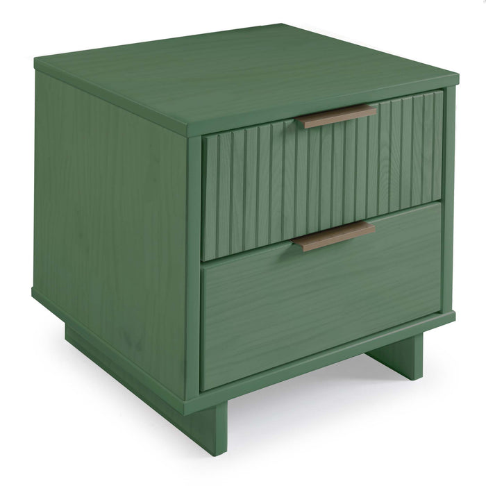 Manhattan Comfort Granville Modern Nightstand with 2 Full Extension Drawers - Sage Green