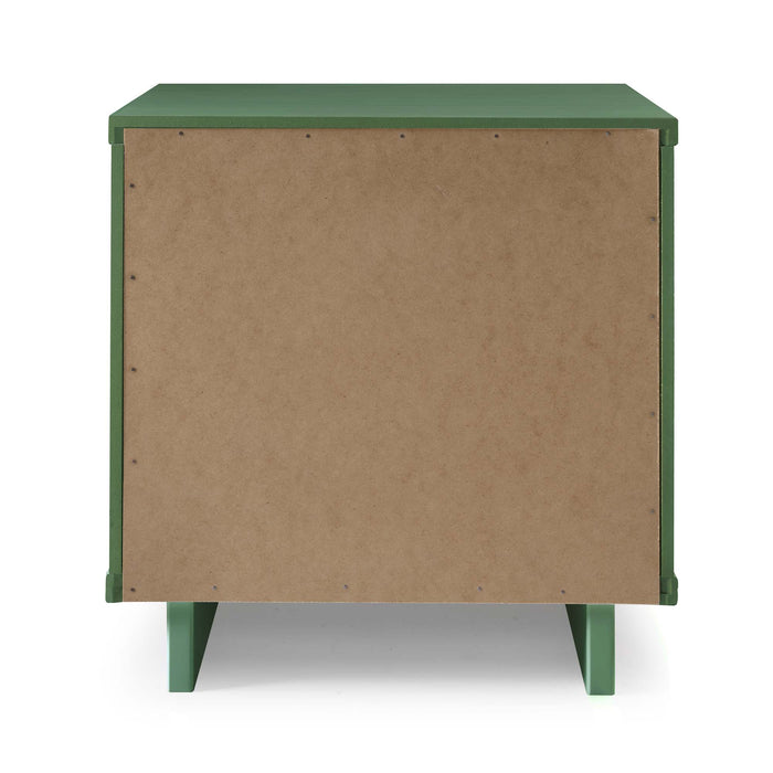 Manhattan Comfort Granville Modern Nightstand with 2 Full Extension Drawers - Sage Green