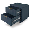 Manhattan Comfort Granville Modern Nightstand with 2 Full Extension Drawers - Midnight Blue|Table de nuit moderne Granville de Manhattan Comfort avec 2 tiroir à extension complète - bleu minuit
