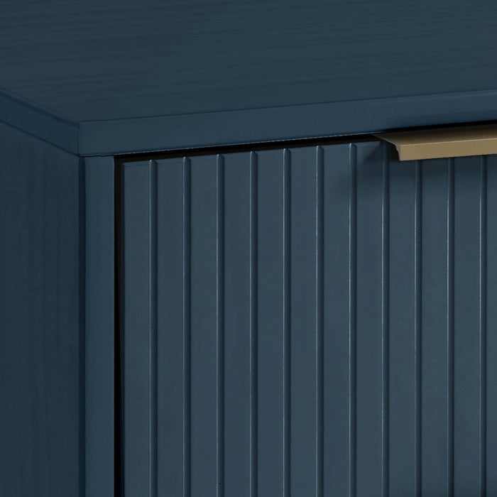 Manhattan Comfort Granville Modern Nightstand with 2 Full Extension Drawer - Midnight Blue