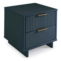Manhattan Comfort Granville Modern Nightstand with 2 Full Extension Drawers - Midnight Blue