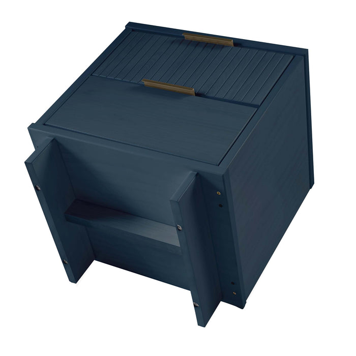 Manhattan Comfort Granville Modern Nightstand with 2 Full Extension Drawer - Midnight Blue