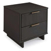 Manhattan Comfort Granville Modern Nightstand with 2 Full Extension Drawer - Charcoal Grey