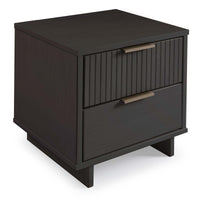 Manhattan Comfort Granville Modern Nightstand with 2 Full Extension Drawers - Charcoal Grey