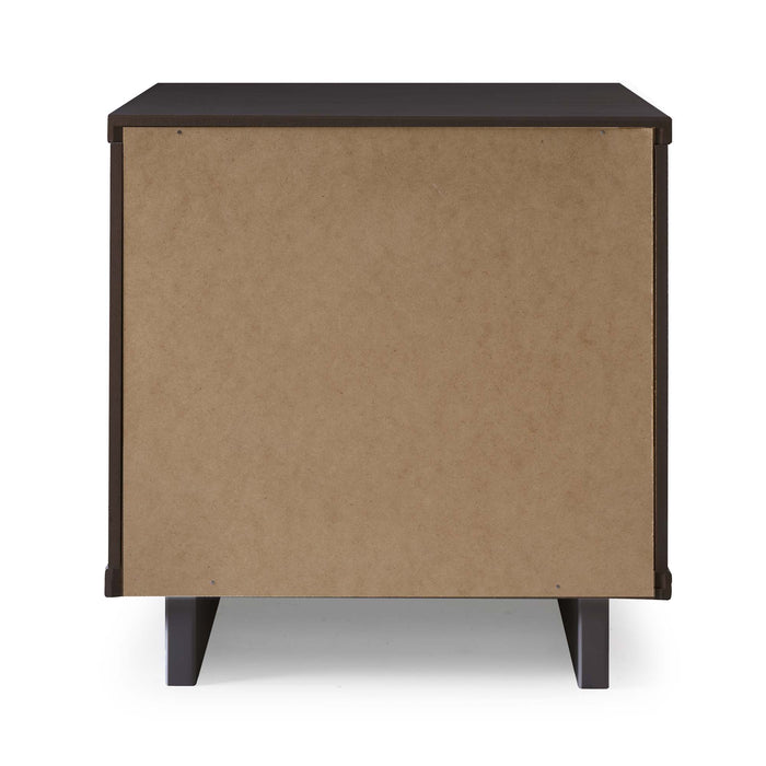 Manhattan Comfort Granville Modern Nightstand with 2 Full Extension Drawer - Charcoal Grey