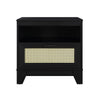 Manhattan Comfort Sheridan Modern Cane Nightstand - Black|Table de nuit moderne Sheridan de Manhattan Comfort avec cannage - noire