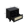 Manhattan Comfort Sheridan Modern Cane Nightstand - Black|Table de nuit moderne Sheridan de Manhattan Comfort avec cannage - noire