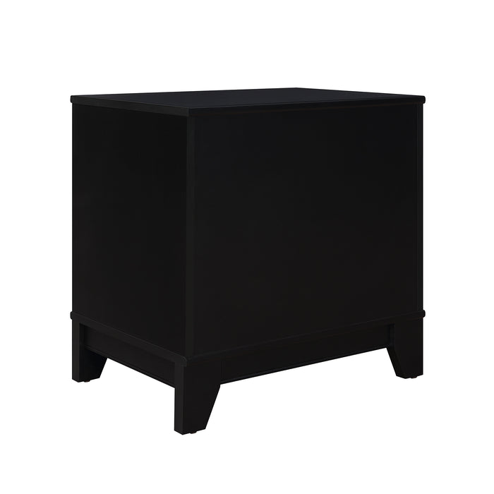 Manhattan Comfort Sheridan Modern Cane Nightstand - Black