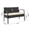 Manhattan Comfort Noli Steel Rattan 4-Piece Patio Conversation Set with Cushions - Cream|Ensemble de conversation Noli de Manhattan Comfort 4 pièces en acier et en rotin avec coussins pour la terrasse - crème
