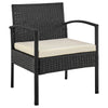 Manhattan Comfort Noli Steel Rattan 4-Piece Patio Conversation Set with Cushions - Cream|Ensemble de conversation Noli de Manhattan Comfort 4 pièces en acier et en rotin avec coussins pour la terrasse - crème