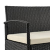 Manhattan Comfort Noli Steel Rattan 4-Piece Patio Conversation Set with Cushions - Cream|Ensemble de conversation Noli de Manhattan Comfort 4 pièces en acier et en rotin avec coussins pour la terrasse - crème
