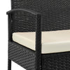 Manhattan Comfort Noli Steel Rattan 4-Piece Patio Conversation Set with Cushions - Cream|Ensemble de conversation Noli de Manhattan Comfort 4 pièces en acier et en rotin avec coussins pour la terrasse - crème