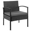 Manhattan Comfort Noli Steel Rattan 4-Piece Patio Conversation Set with Cushions - Grey|Ensemble de conversation Noli de Manhattan Comfort 4 pièces en acier et en rotin avec coussins pour la terrasse - gris