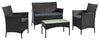 Manhattan Comfort Imperia Steel Rattan 4-Piece Patio Conversation Set with Cushions - Grey