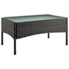 Manhattan Comfort Imperia Steel Rattan 4-Piece Patio Conversation Set with Cushions - Grey|Ensemble de conversation Imperia de Manhattan Comfort 4 pièces en acier et en rotin avec coussins pour la terrasse - gris