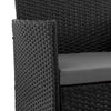 Manhattan Comfort Imperia Steel Rattan 4-Piece Patio Conversation Set with Cushions - Grey|Ensemble de conversation Imperia de Manhattan Comfort 4 pièces en acier et en rotin avec coussins pour la terrasse - gris
