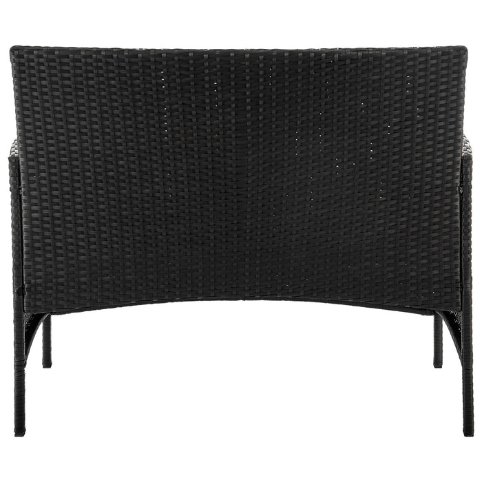 Manhattan Comfort Imperia Steel Rattan 4-Piece Patio Conversation Set with Cushions - Grey
