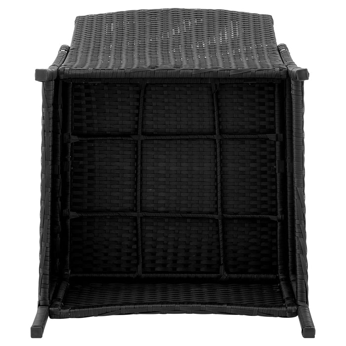 Manhattan Comfort Imperia Steel Rattan 4-Piece Patio Conversation Set with Cushions - Grey