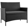 Manhattan Comfort Imperia Steel Rattan 4-Piece Patio Conversation Set with Cushions - Grey|Ensemble de conversation Imperia de Manhattan Comfort 4 pièces en acier et en rotin avec coussins pour la terrasse - gris