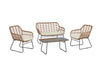 Manhattan Comfort Antibes 2.0 Steel Rattan 4-Piece Patio Conversation Set - Cream|Ensemble de conversation Antibes 2.0 de Manhattan Comfort 4 pièces en acier et en rotin pour la terrasse - crème