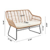 Manhattan Comfort Antibes 2.0 Steel Rattan 4-Piece Patio Conversation Set - Cream|Ensemble de conversation Antibes 2.0 de Manhattan Comfort 4 pièces en acier et en rotin pour la terrasse - crème
