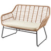 Manhattan Comfort Antibes 2.0 Steel Rattan 4-Piece Patio Conversation Set - Cream|Ensemble de conversation Antibes 2.0 de Manhattan Comfort 4 pièces en acier et en rotin pour la terrasse - crème