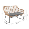 Manhattan Comfort Antibes 2.0 Steel Rattan 4-Piece Patio Conversation Set - Grey|Ensemble de conversation Antibes 2.0 de Manhattan Comfort 4 pièces en acier et en rotin pour la terrasse - gris