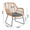 Manhattan Comfort Antibes 2.0 Steel Rattan 4-Piece Patio Conversation Set - Grey|Ensemble de conversation Antibes 2.0 de Manhattan Comfort 4 pièces en acier et en rotin pour la terrasse - gris